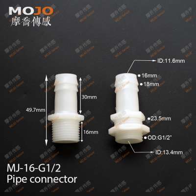 MJ-16-G1/2(with nuts) straight-through joint 16mm to G1/2" male thread connector pipe fitting